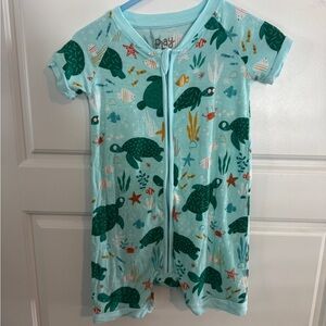Little Sleepies Aqua Sea Turtle Bodysuit